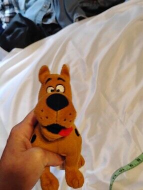 Plush Brown Puppy with Blue Collar and Red Tongue